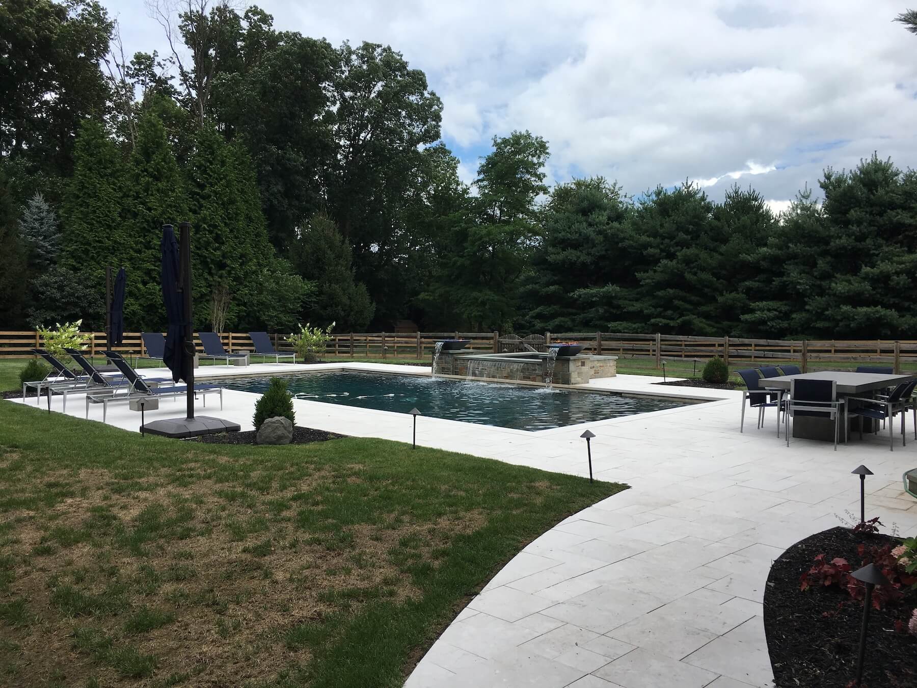 Custom Pool And Spa With Outdoor Dining Reisterstown MD